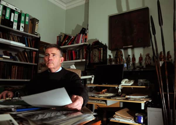 Capt Alan Henshall, Curator of the Royal Dragoon Guards, in his office  at the York Army Museum