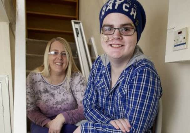Joshua Fox, 16, who suffers from Crohn's disesae was a prisoner in his bedroom until a Yorkshire compnay donacted  stair lift with his mum  Rachel.