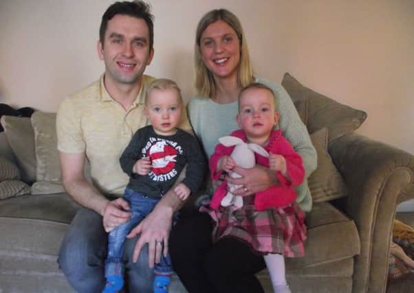 Emma Elbourne, 32, has been inspired by her one-year-old twins Ava and Louie, who both have cerebral palsy, to run the Virgin London Marathon in April and raise funds for the disability charity Scope.