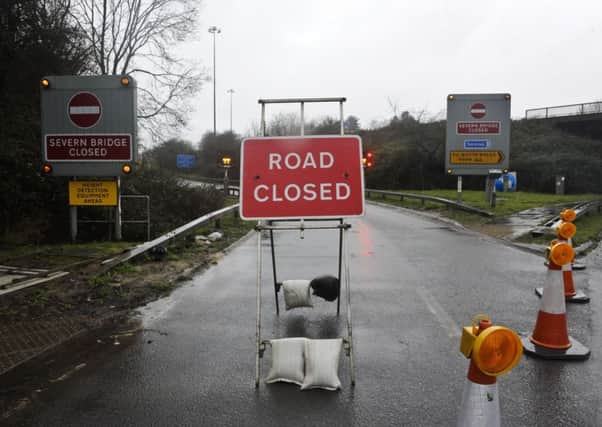 Access to the M48 motorway and the Severn Bridge going across the Bristol Channel from England to Wales is closed to all vehicles as the Met Office issue a 'red weather warning'.