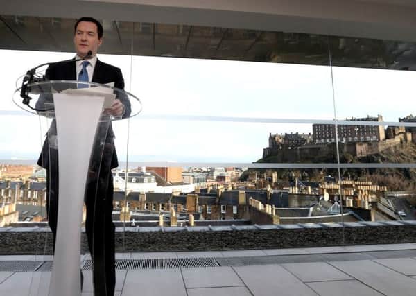 George Osborne gives a speech in Edinburgh