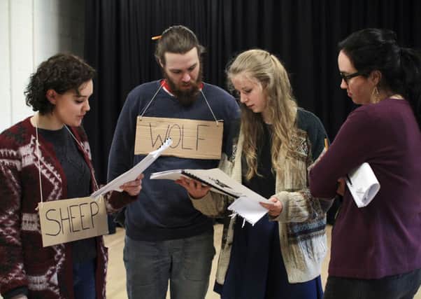 Students from the University of Yorks Department of Theatre, Film and Television working with Company of Angels director Sophie Lifschutz. Picture: Suzy Harrison.