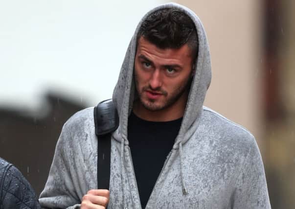 Sheffield Wednesday player Gary Madine arriving at Leeds Crown Court for sentence