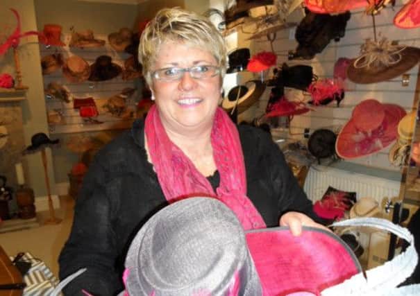 Jane Wheldon in her Get Ahead Hats showroom at The Granary