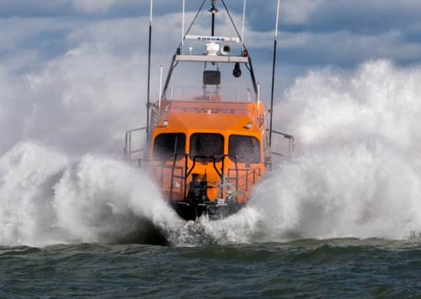 The Royal National Lifeboat Institution's new Shannon class all-weather lifeboat, The Morrell, during sea trials off Poole, Dorset