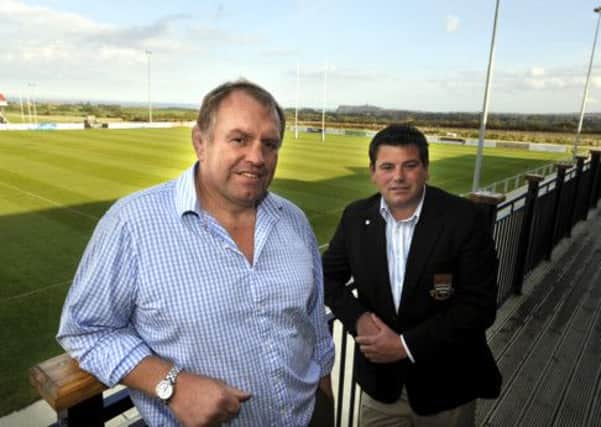 Chief executive Graeme Young (righ) with former England rugby union player Dean Richards