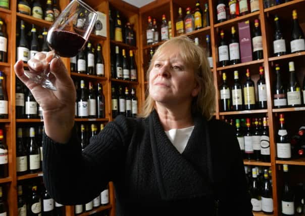 Jackie Sugden  at the Grassington Wine Shop.