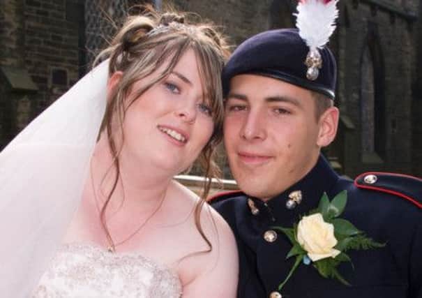 A 2007 wedding picture of Lee Rigby and Rebecca Metcalfe in Southowram, Halifax. Picture: Ross Parry Agency