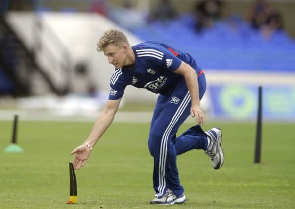 England's Joe Root runs through a practice drill at the Sir Vivian Richards Cricket Ground, Antigua.