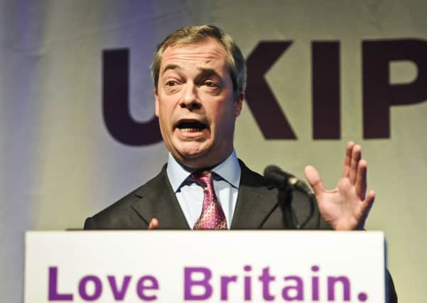 UKIP leader Nigel Farage during his speech at the UKIP Spring Conference