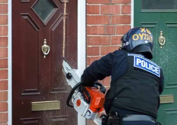 Police force entry with a chainsaw at an address in Eastwood, Rotherham. Picture: Paul David Drabble
