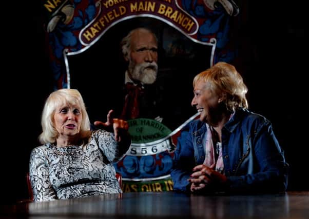 Anne Scargill (left) and Betty Cook at the NUM Yorkshire Headquarters, Barnsley.
