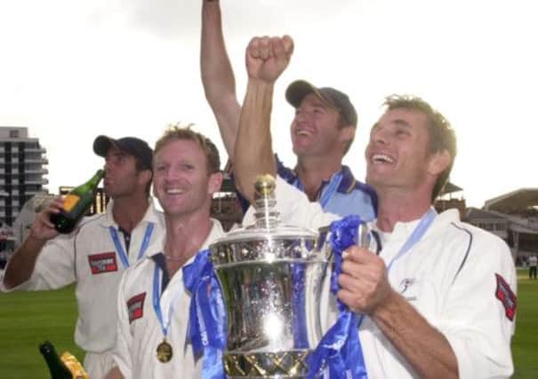 Yorkshire's players celebrate their C&G success at Lords back in August 2002.