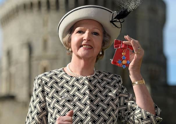 Dame Penelope Keith after she was made a Dame Commander for services to the Arts and to charity during an Investiture ceremony at Windsor Castle.