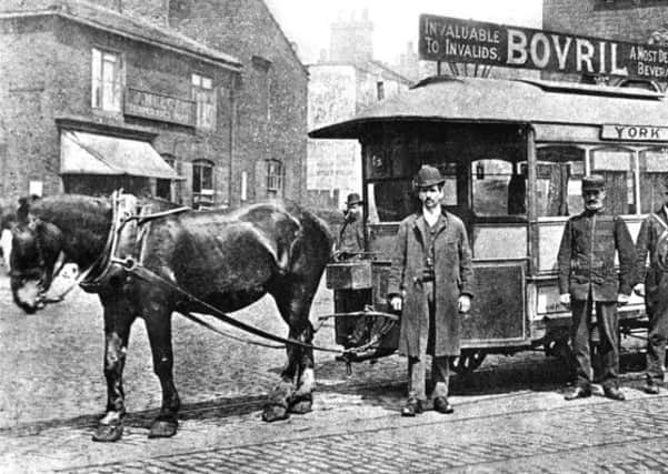 Horse Drawn Tram No 1 seating 16 at York Road terminus about 1890