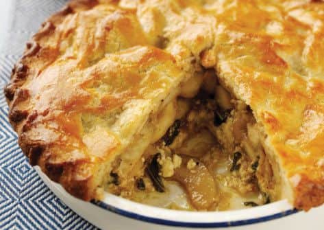 Phil Vickery's Lancashire Cheese & Bramley Apple Pie, and cider pot-roasted belly pork