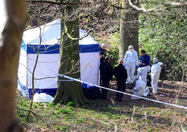 Police in Gledhow Valley, Leeds, where the body was found