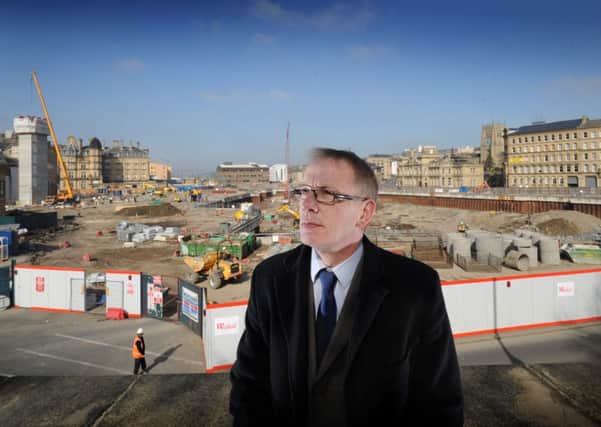 Coun David Green at the Westfield site in Bradford city centre