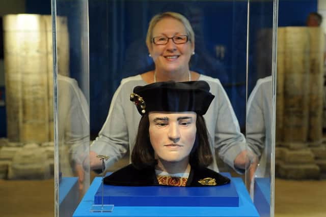 Cllr Sonja Crisp with a replica head of King Richard III at the Yorkshire Museum, York, last summer.