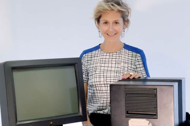 Baroness Lane-Fox unveils the NeXT cube, the original machine on which Sir Tim Berners-Lee designed the World Wide Web.
