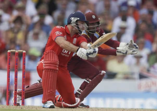 Former Yorkshire player Michael Lumb hits out nduring England's innings.