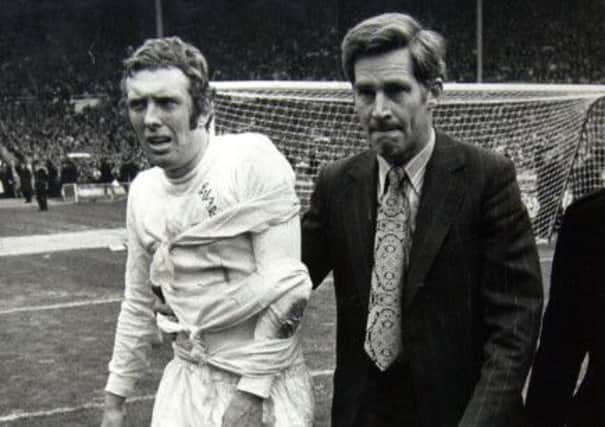 Dr Ian Adams with Mick Jones at the 1972 FA Cup final.