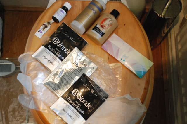 Hair dye materials found in the home of Claudia Lawrence.