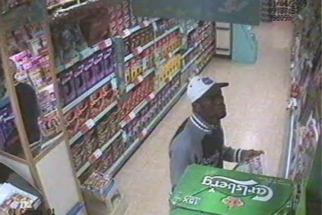 CCTV image of a man in the Co-op store at Tang Hall in York on 01/04/2009 who said he knew Claudia Lawrence