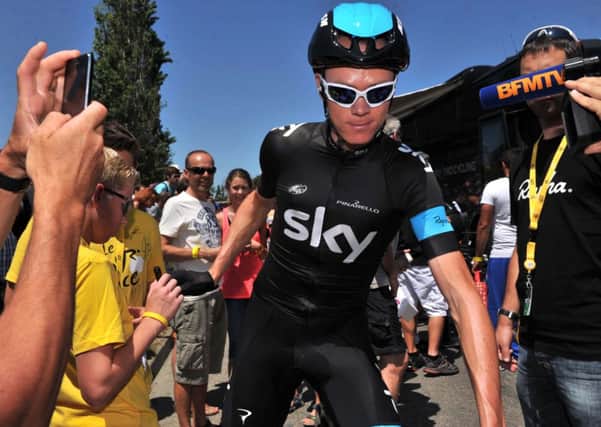 Chris Froome, Team Sky  rides to the start of Stage 6 of the 2013 Tour de France from Aix en Provence to Montpellier. (Picture: Bruce Rollinson).