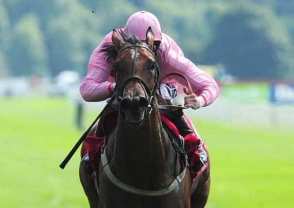 Lucky Kristale ridden by Tom Queally wins the Connolly's Red Mills Lowther Stakes during day two of the 2013 Yorkshire Ebor Festival at York Racecourse, York.