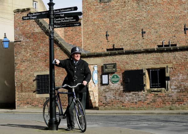 Bob Goodier, a retired policeman now a volunteer at the  Ripon Police and Prison museum