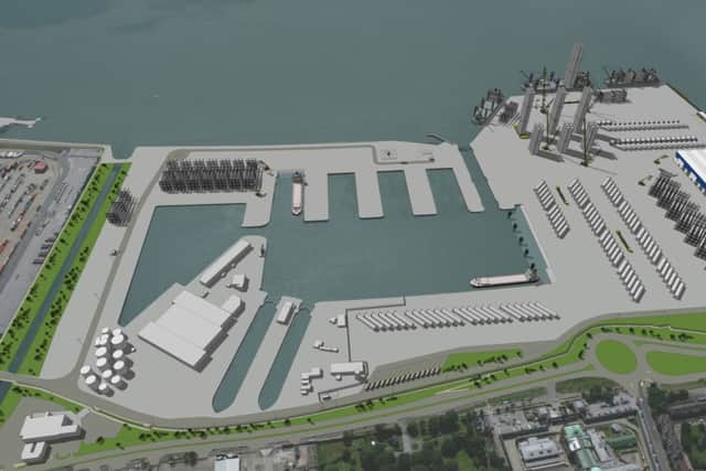 Artist's impression of their proposed offshore wind project construction assembly and service facility at Green Port Hull.