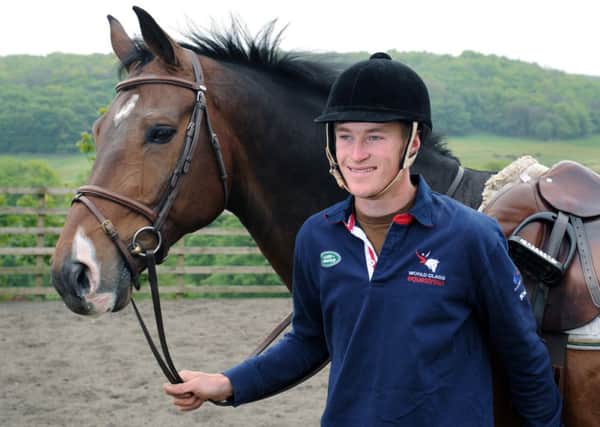William Whitaker pictured with Typhoon one of the new horses on the family farm near Huddersfield.