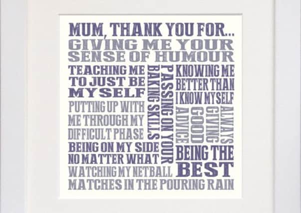 A personal touch for Mothers' Day