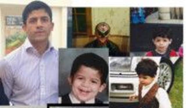 A montage of photographs of missing Aamir Qudeer