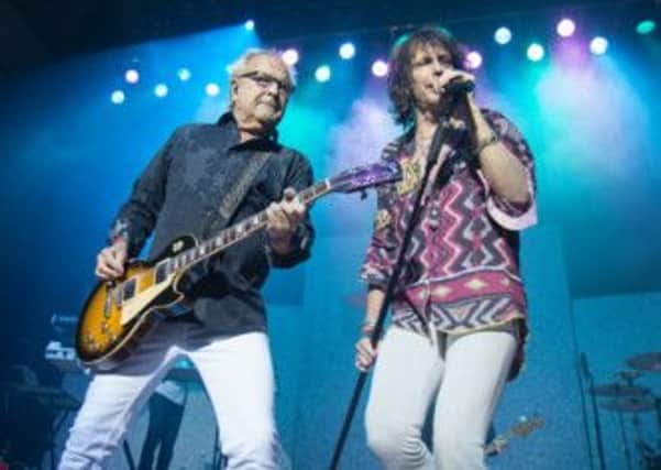 KEEP ON ROCKIN': Foreigner's Mick Jones, left and singer Kelly Hansen at Sheffield City Hall. Picture courtesy of Adam Kennedy.