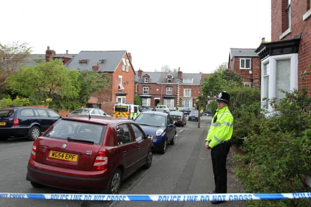 The scene at Wake Road, Sheffield where five people, including three young children, have died in a house fire.