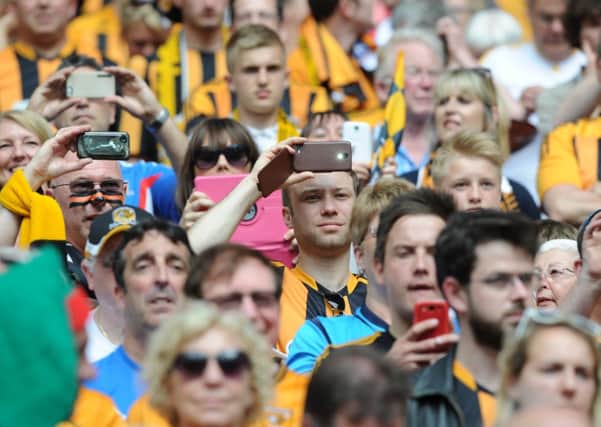 Hull City fans keeping a close eye on the match.