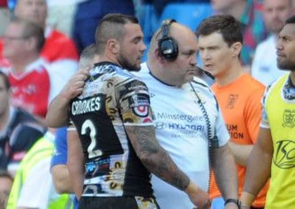 Hull FC's Jason Crookes faces a ban after being dismissed against Hull KR (Picture: Steve Riding).