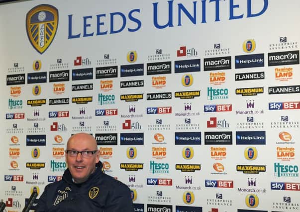 Leeds manager Brian McDermott at the Thorp Arch training ground
