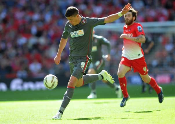 .
Rotherham's Alex Revell scores his second goal. (Picture: Jonathan Gawthorpe)