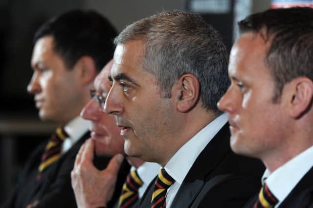Chief executive Robbie Hunter-Paul, Managing director Steve Ferres,  Bradford Bulls  new owner and chairman, Marc Green, and head coach Francis Cummins.  Picture: Bruce Rollinson.