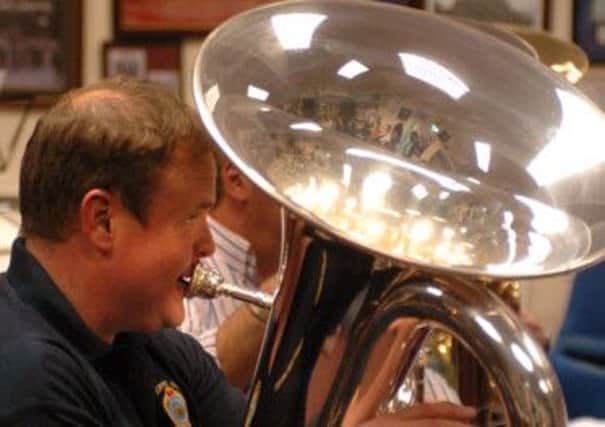 A member of Grimethorpe Colliery Band in action.