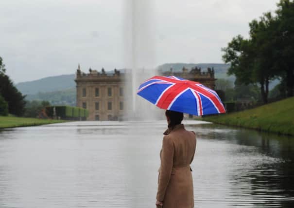 Rebecca Fallows admires the Emperor Fountain at Chatsworth as it shoots to over 200 feet