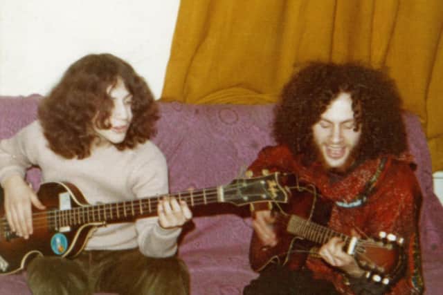 Jonathan Cainer (right) with his younger brother Daniel, in Leeds, dreaming of becoming rock stars.