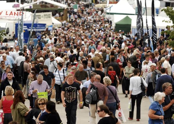 Crowds outside the Food Hall at the Great Yorkshire Show.