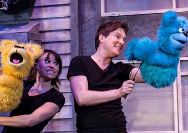 Jessica Parker and Stephen Arden as The Bad Idea Bears in Avenue Q.  Picture by Darren Bell