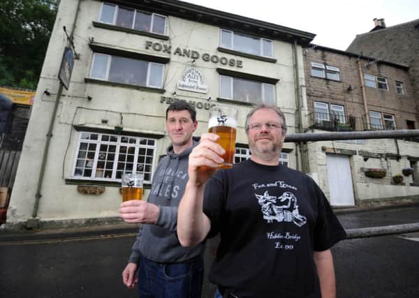 Fox and Goose directors Tudor Gwynn (left) and Drew Marsh outside the pub. Picture by Simon Hulme