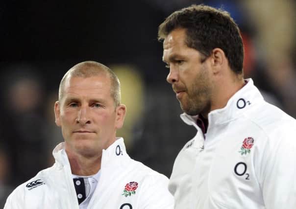 England coach Stuart Lancaster with back coach Andy Farrell.