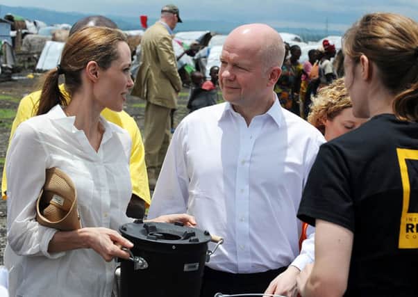 Foreign Secretary William with actress Angelian Jolie in the Democratic Republic of Congo